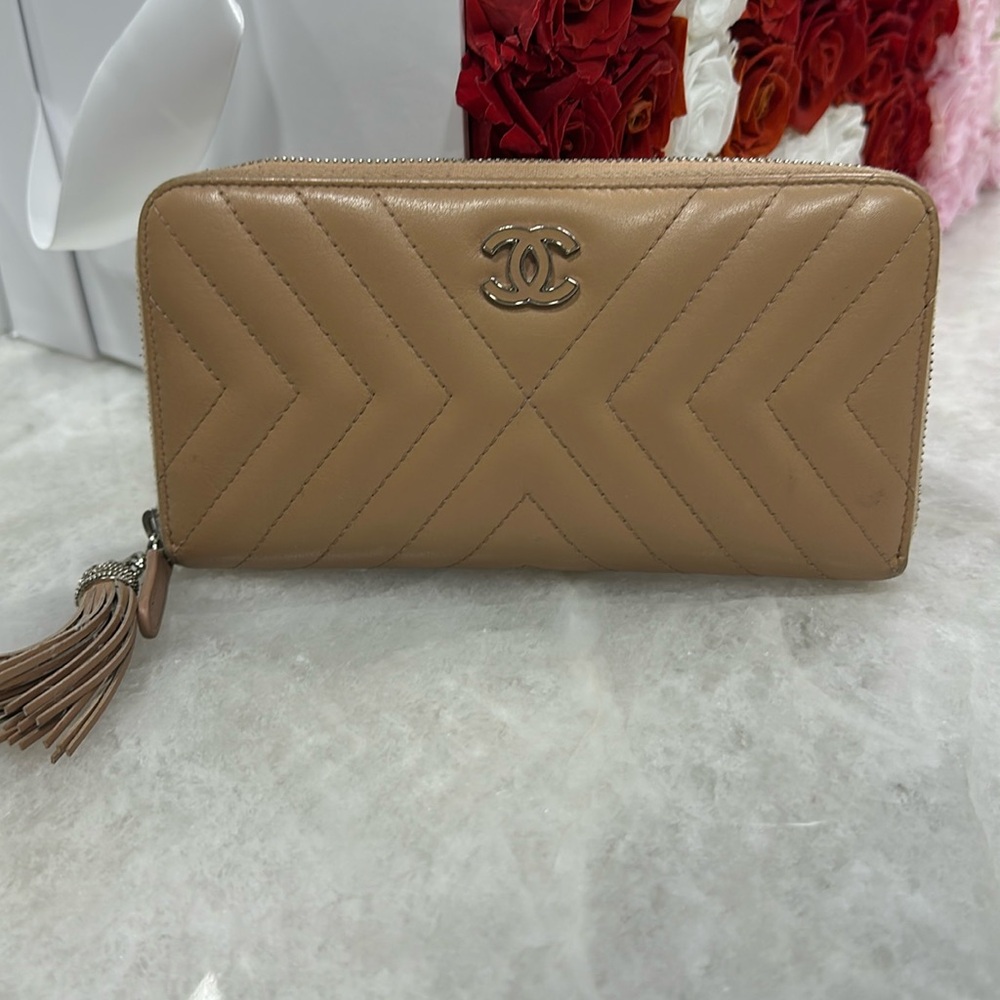 Chanel zip around wallet